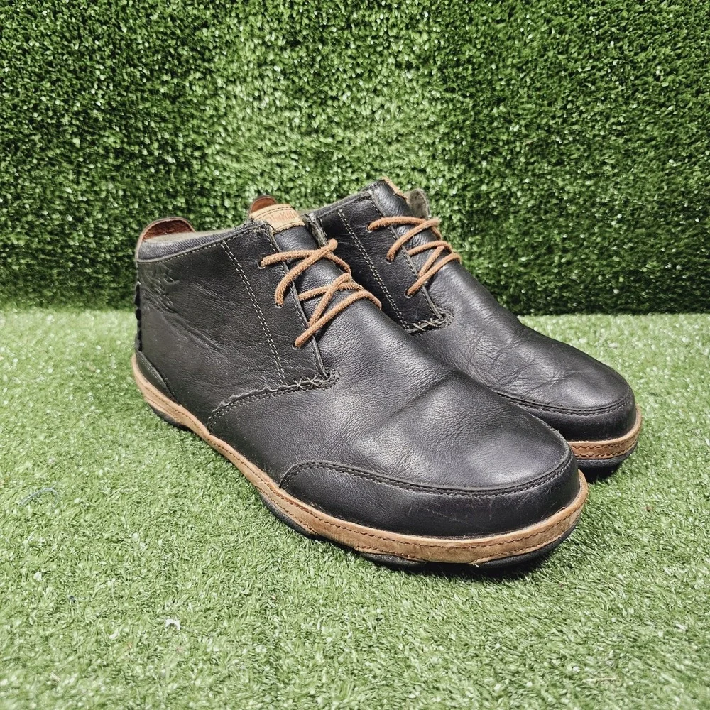 Olukai Kamuela Black Leather Chukka Ankle Comfort Boots Mens Size US 11